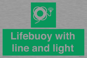 Lifebuoy with line and light
